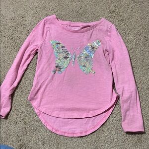 🔥3 for $10 -Pink Butterfly Sequin Kids Top